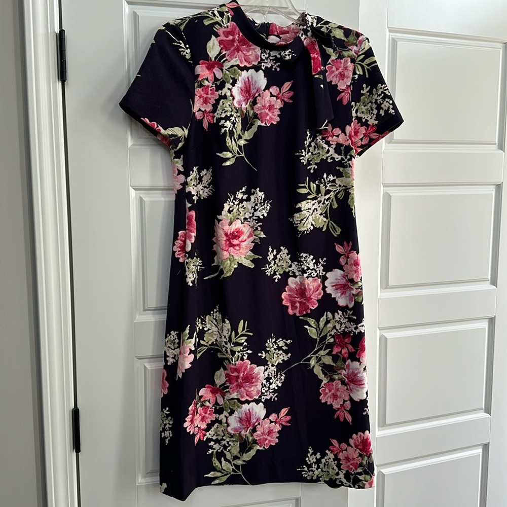 Purple floral A line dress